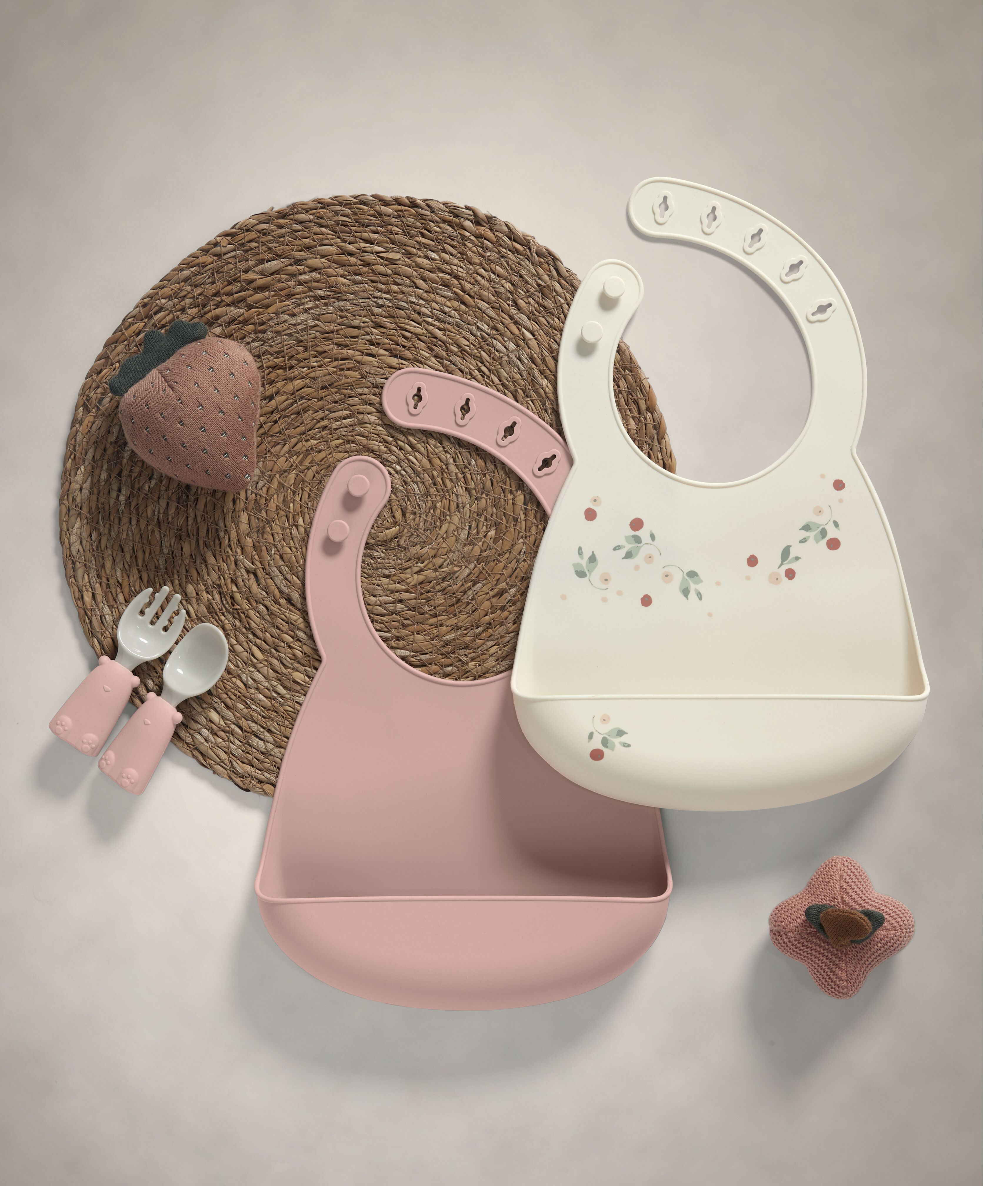 Silicone Bibs (Pack of 2) - Floral Berry