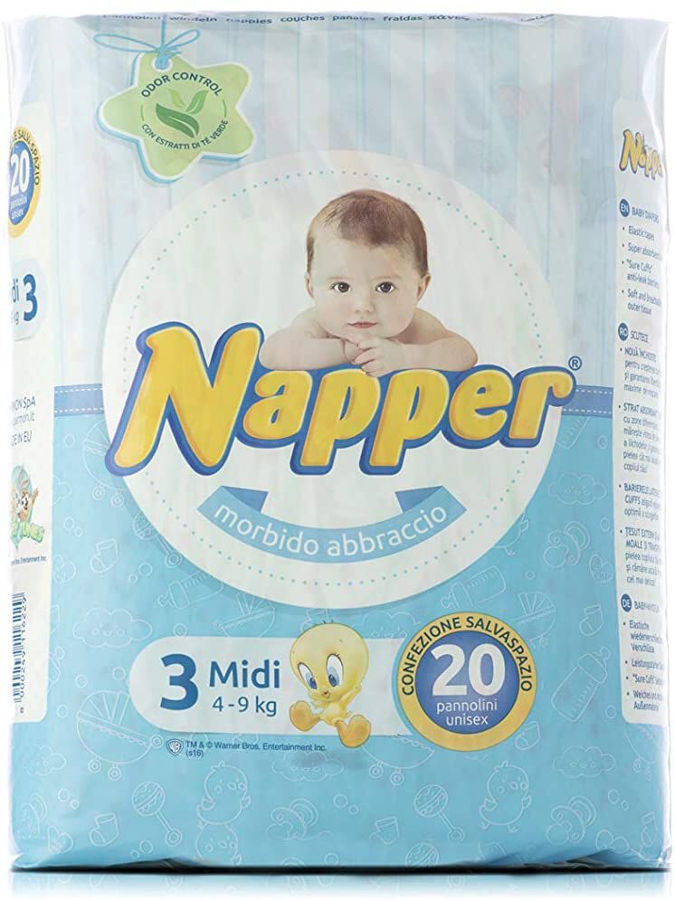 Napper Diapers Soft Hug Parmon From 4Kg-9Kg, 20 Diapers