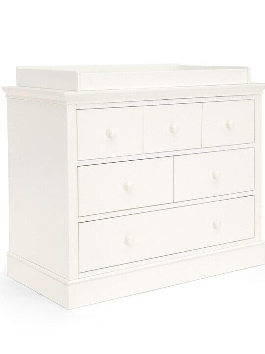 Oxford Wooden 6 Drawer Dresser & Baby Changing Unit - Off White