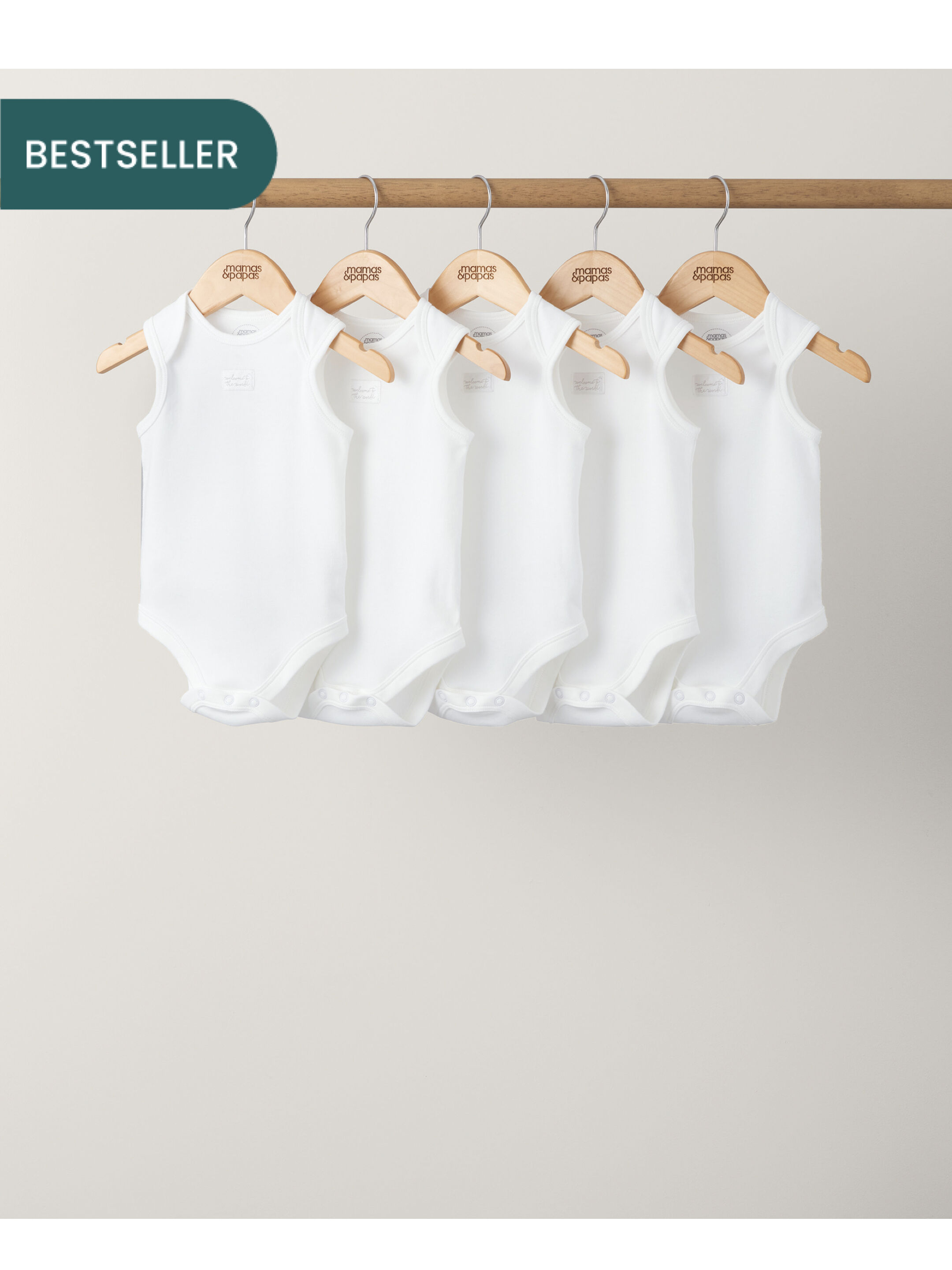 5 pack White Organic Sleeveless Bodysuits