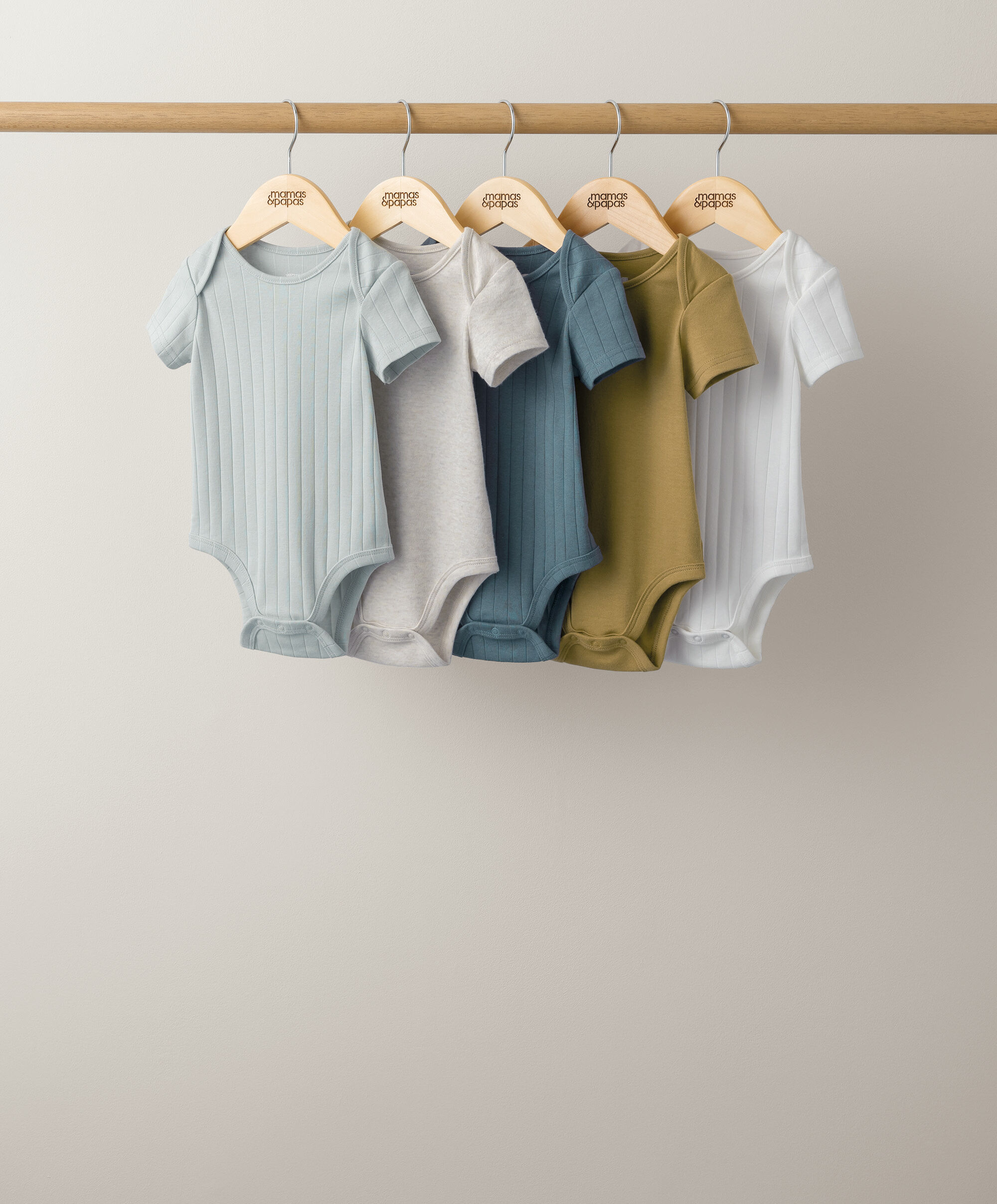 5 Pack Ribbed Short Sleeve Bodysuits