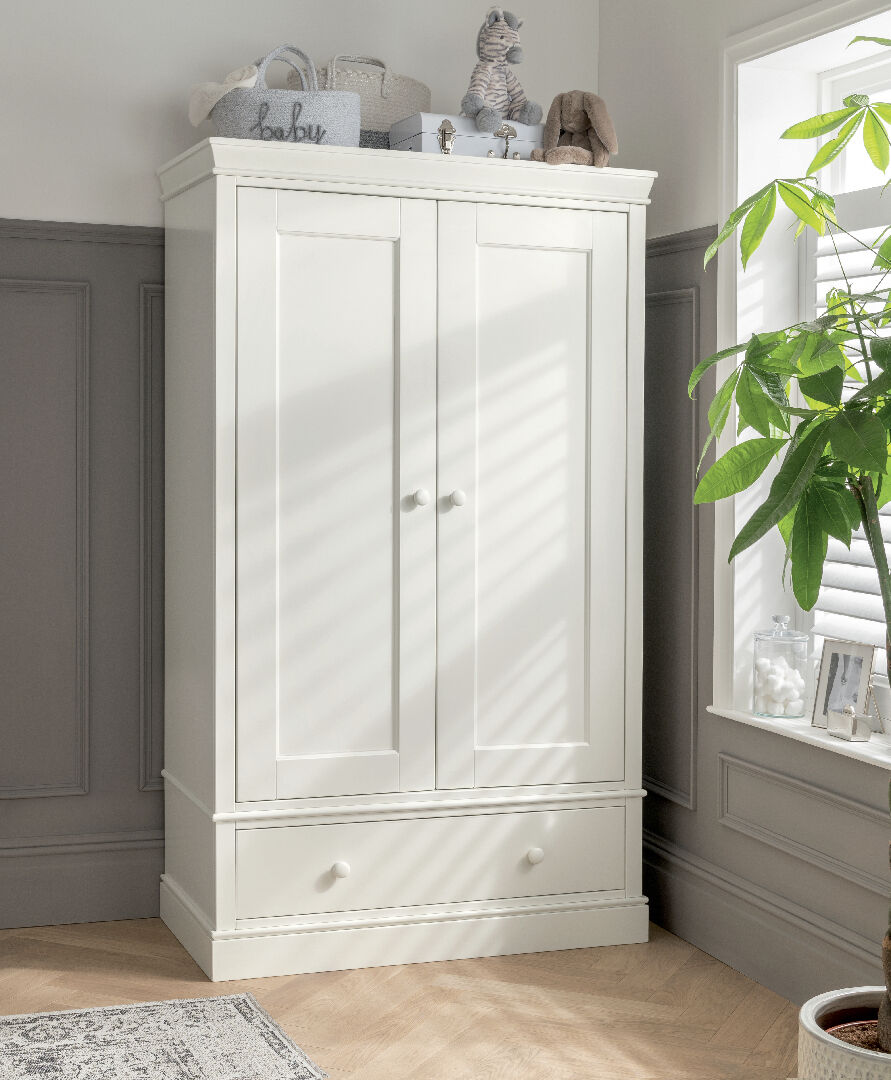 Oxford Wardrobe with Storage Drawer - Off White