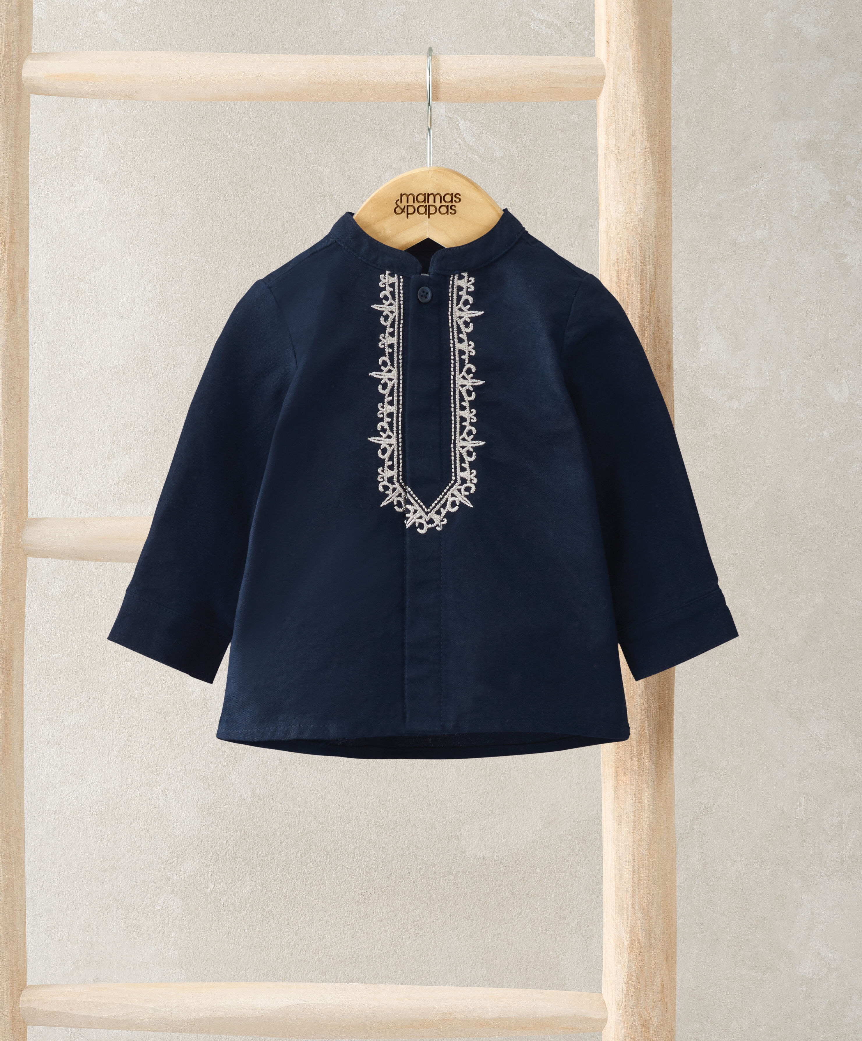 Navy Embroidered Eid Shirt