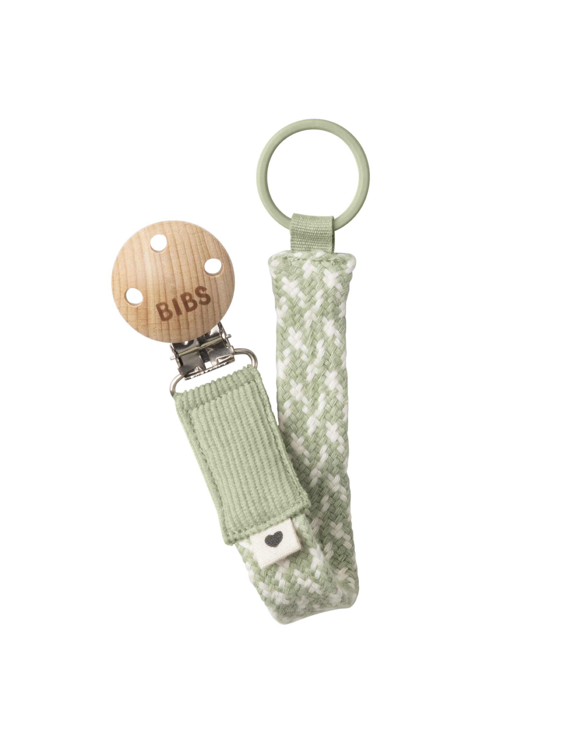 Bibs Pacifier Clip Sage & Ivory
